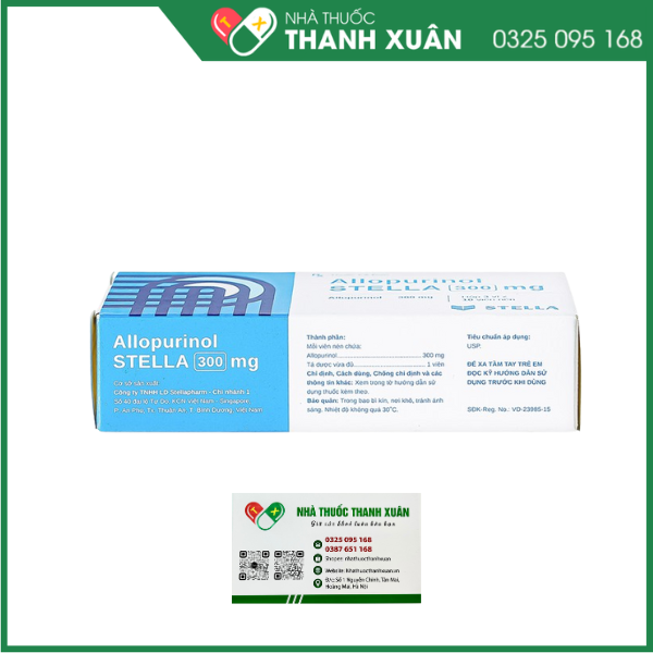 Allopurinol Stella 300mg trị gout, sỏi thận